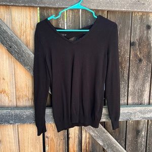 Cross back black sweater